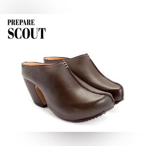 SOLD! Fluevog EXCELLENT Prepare Scout brwn pebbled leather platform clog-8/8.5